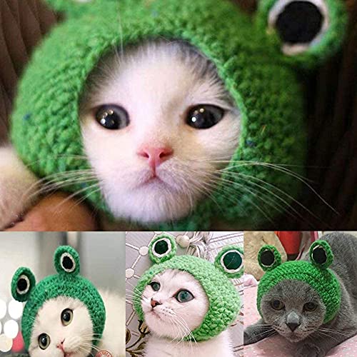 Bonaweite Pet Hat, Dog Cat Handmade Knitted Woolen Yarn Frog Cap, Grooming Accessories Apparels Puppy Teddy Cartoon #TOP4