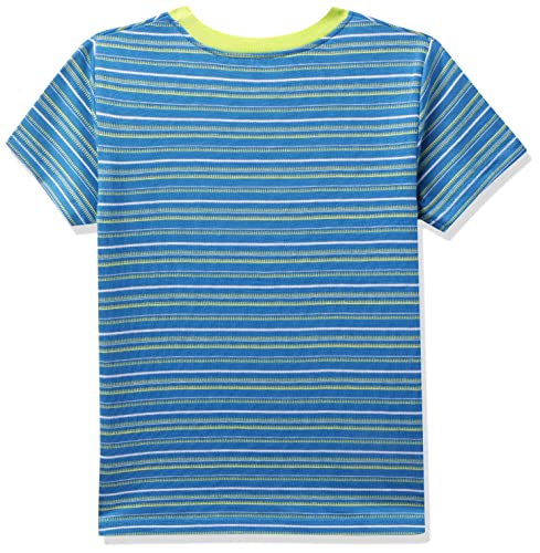 Image of miniklub Boys Blue Striped Cotton T-Shirt