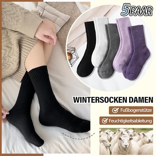 EBMORE Damen Merino Thermosocken 5 Paar – Bild 6