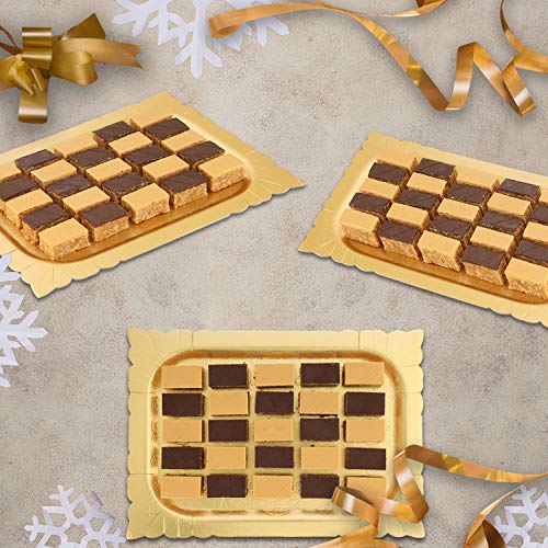 image for Yumchikel Disposable Heavy Duty Gold Trays Paper Cardboard | Rectangul