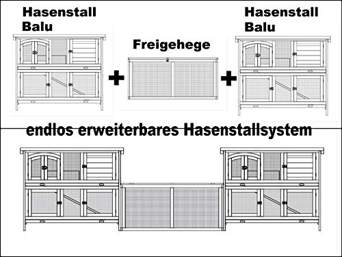 nanook System-Hasenstall Hasenstall Kaninchenstall XXL Meerschweinchenstall Balu erweiterbar draußen wetterfest 120 x 50 x 104 cm