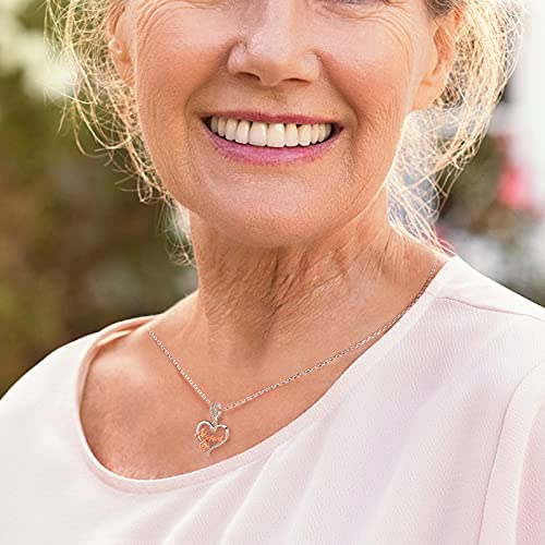Bff&Unicorn Gifts For Grandma,Sterling Silver Heart Nana Necklaces For Women, Birthday Mothers Day Jewelry Gifts For Nana Mom From Daughter Granddaughter #TOP1
