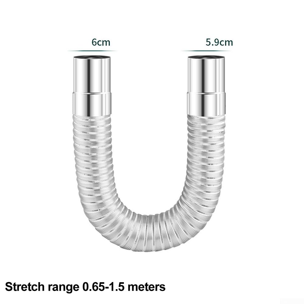 SPORTARC Stainless Steel Elbow Chimney Liner Bend Multi Flue Stove Pipe, Telescopic, Silver, 1.5m, 1 Pack - Image 3