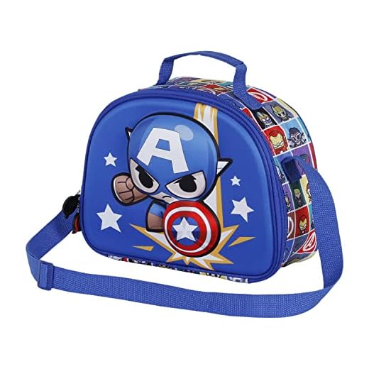 Marvel-Bolsa Portamerienda 3D, 25.5 x 20 cm, Azul Punch