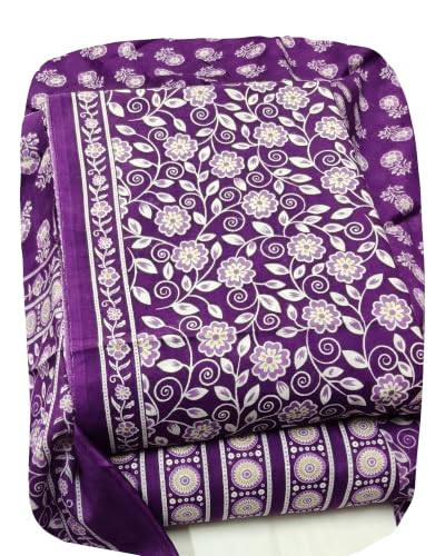Image of DRAVINAM Trends Women's Premium Cambric Cotton Jaipuri Printed Unstitched Salwar Suit Dress Material with Mulmul Cotton Dupatta