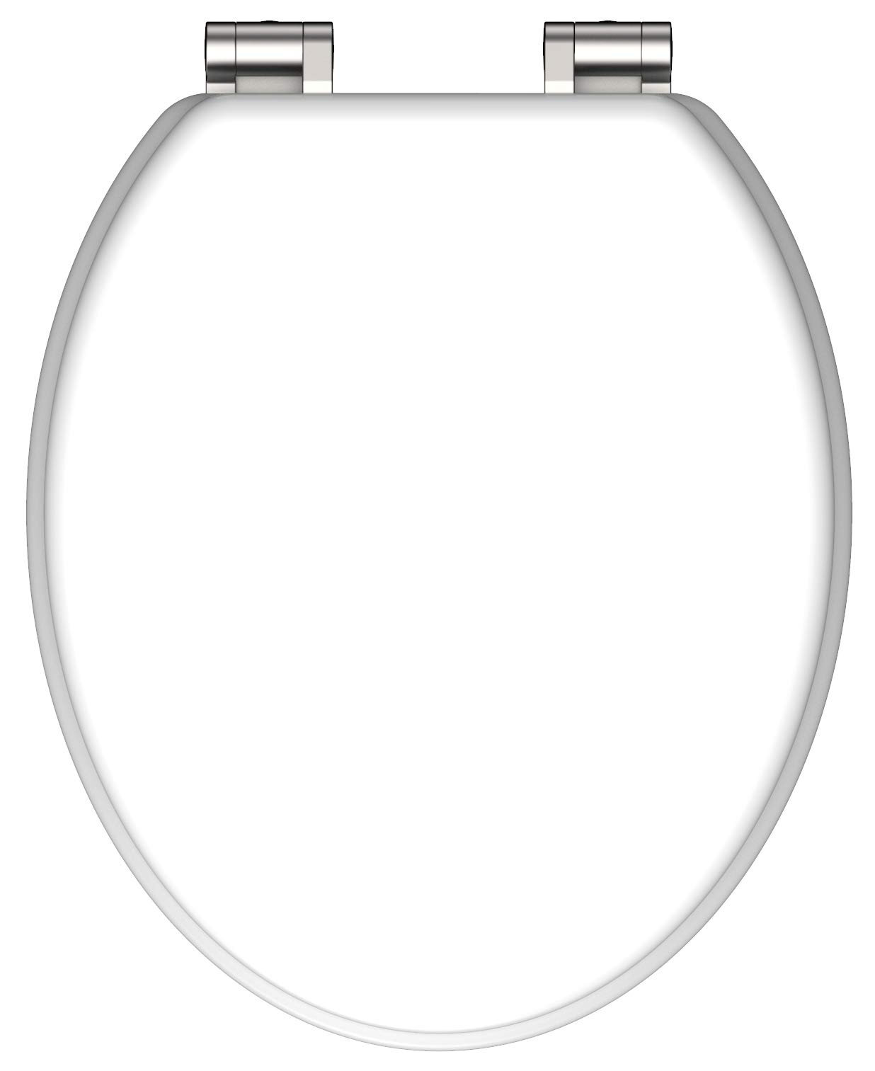 SCHÜTTE WC-Sitz Holzkern, Toilettensitz mit Absenkautomatik, passend für alle handelsüblichen WC-Becken, maximale Belastung der Klobrille 150 kg, Weiß