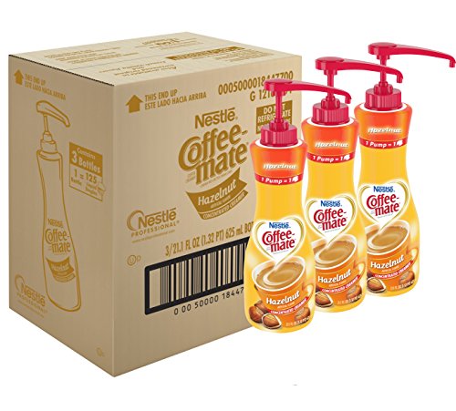 Nestle Coffee-mate Coffee Creamer, Hazelnut, 21.1oz liquid pump bottle, Pack of 3