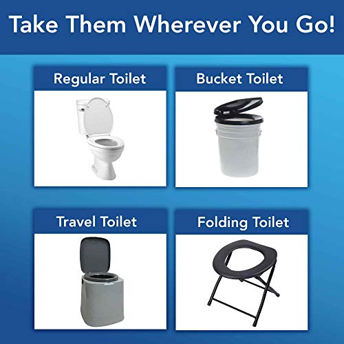 Image of Carebag Toilet Bowl Liners With Absorbent Pad - 20 Count Leak Resistant Medical-Grade Liners -Fits Any Indoor & Outdoor Toilet - Eliminates Odors- Disposable Toilet Bags - By Cleanis