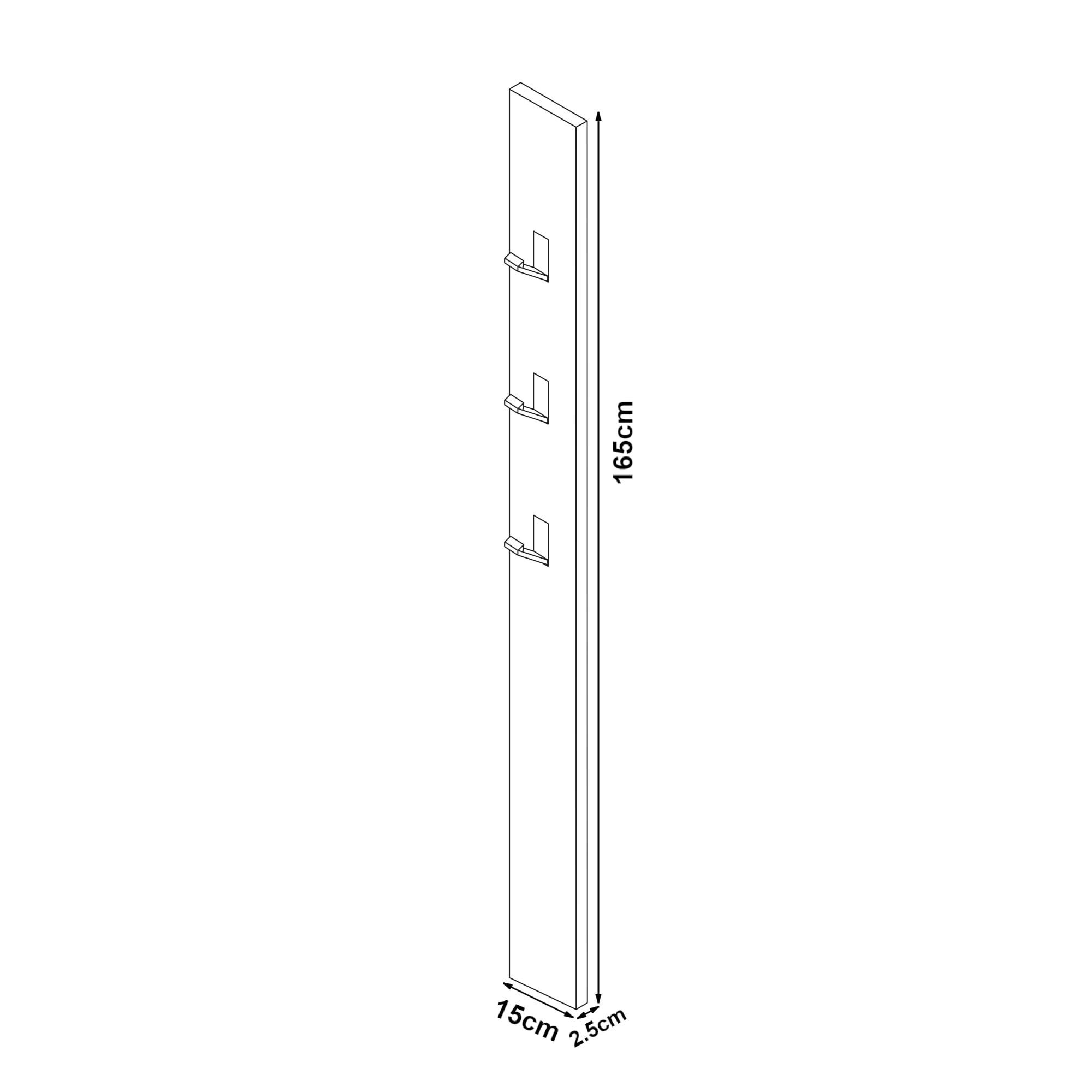 [en.casa] Wandgarderobe Hansnes 165 cm Grau mit 3 ausklappbaren Kleiderhaken Elegante Flurgarderobe Platzsparende Hakenleiste Garderobenpaneel Hochglanz