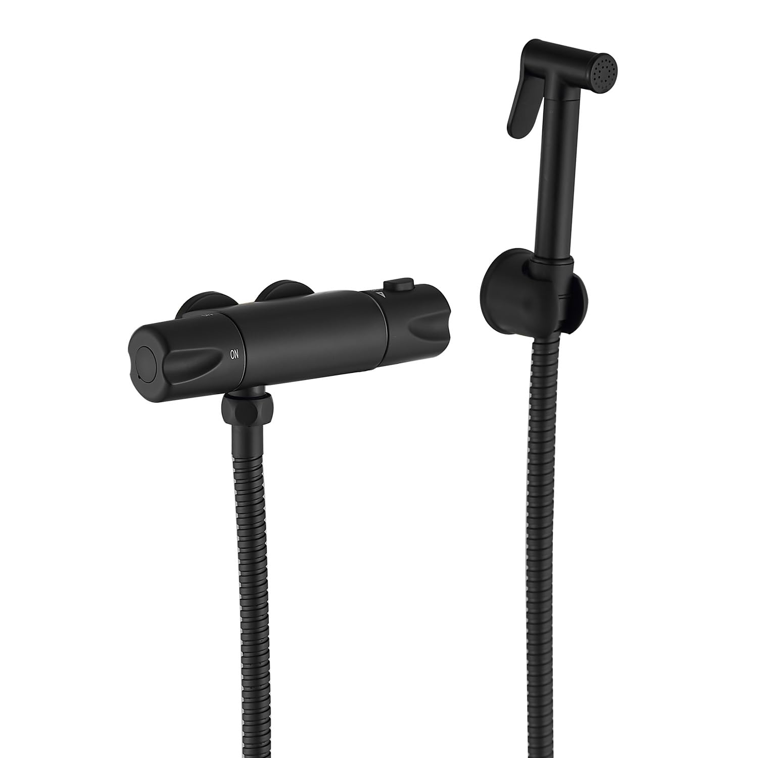 Toilet Thermostatic Mixer Valve Bidet Spray Bidet Sprayer Tap,Thermostatic Shower Mixer for Vertical Shower Bar, Caravan,Camper Van, RV,Boat Yacht Bathtub 45mm Centres Matte Black