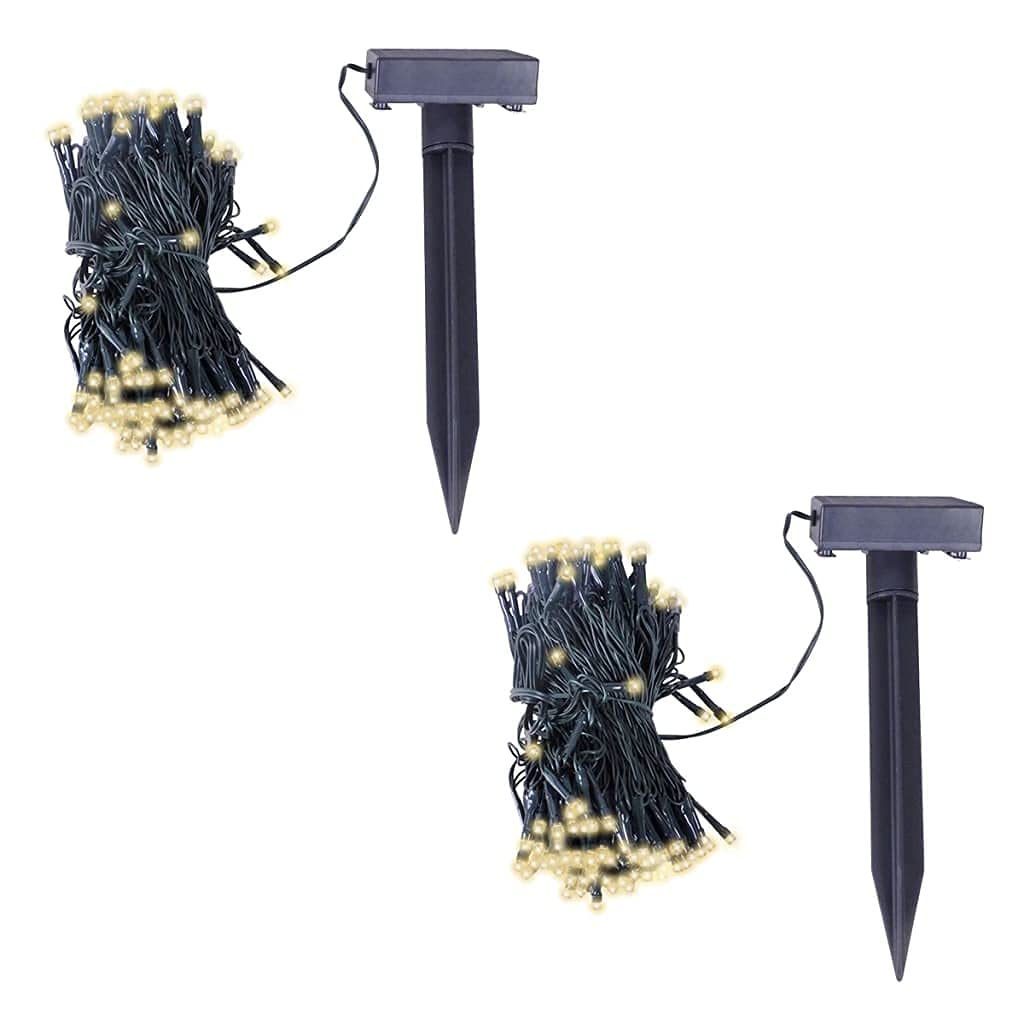 (Schneller Versand) Lichtvorhang Für Zimmer, Balkon, Treppe, Geländer, Weihnachtsdekoration Lichter Solarbetriebene LED-Lichterketten 2 Stk. Warmweiß