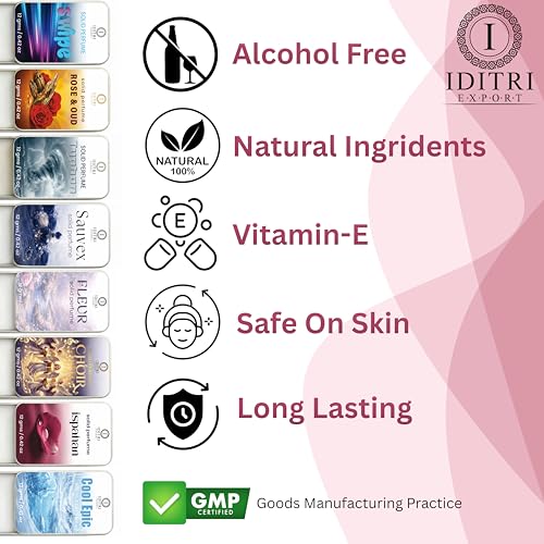 Image of IDITRI EXPORT Solid Perfume |Amber & Saffron&Ispahan Alcohol Free Wax Perfume Balm, Long Lasting | Pocket Tin 12g, Pack Of 2| Non Greasy Smooth Glide, Travel Friendly Unisex Gifts He Or Her