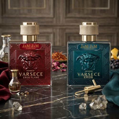Image of Perfumes Men's Luxury Eau de Parfum Combo Set | Eros & Eros Flame | Luxury Fragrances Inspired by Iconic Designer Scents | Fresh Mint & Spicy Citrus Scent Set | 2 x 50ml