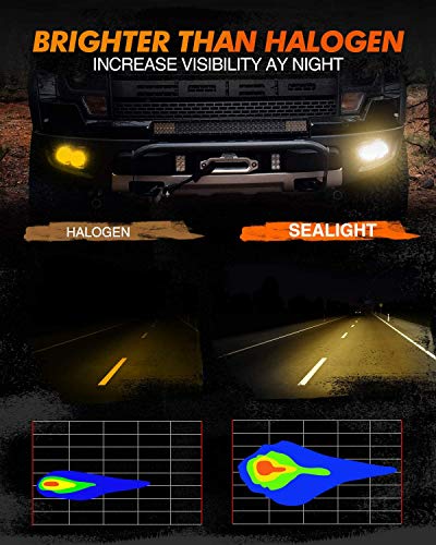 Image of SEALIGHT H11 LED Fog Light Bulbs, 6000K 32000lumens Extremely Bright, H11 H8 H16 Halogen Fog Light Bulb Replacement For Cars,Trucks(Pack of 2)