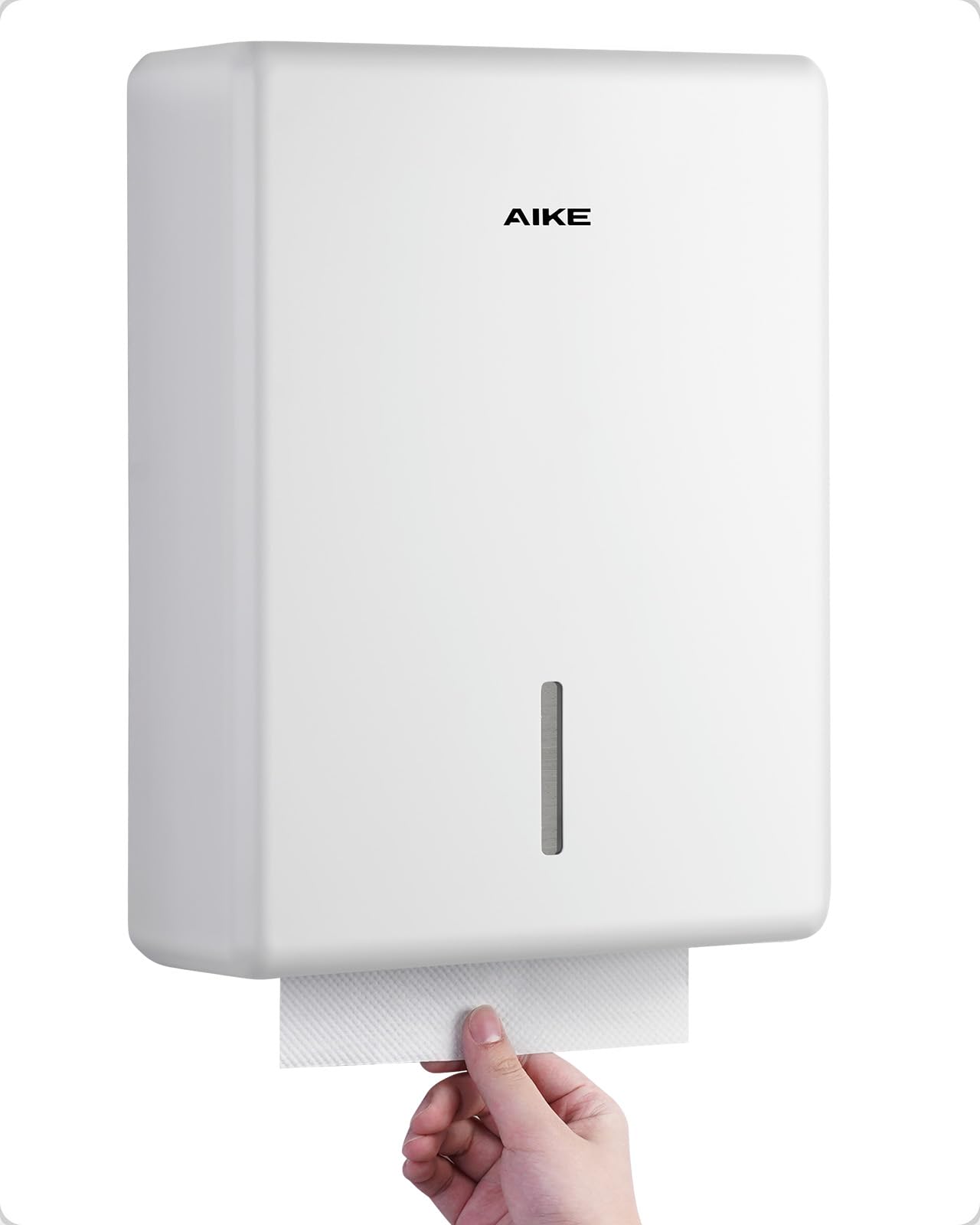 AIKE Dispensador Estándar De Toallas De Papel, 400-Hojas De Pared para Toallas H2, Pliegue Z Y Multipliegue (Tamaño ≤25,2 * 9cm), AK5302