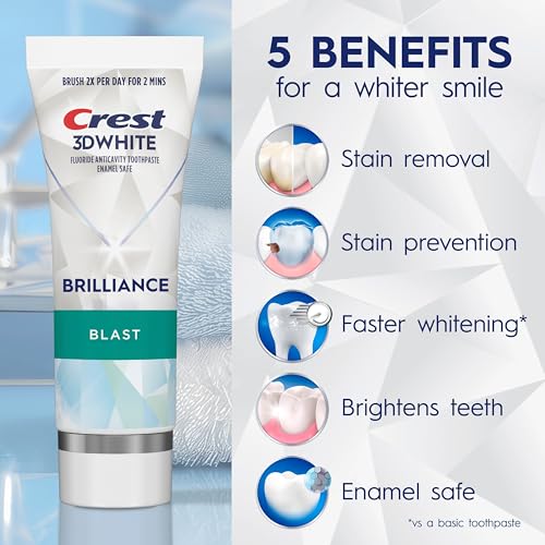 3D White Brilliance Blast Teeth Whitening Toothpaste, 4.6 oz, Anticavity Fluoride Toothpaste, 100% More Surface Stain Removal, 24 Hour Active Stain Prevention - image 2