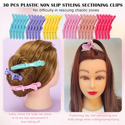 30 pinzas de cocodrilo para cabello coloridas miniatura 7