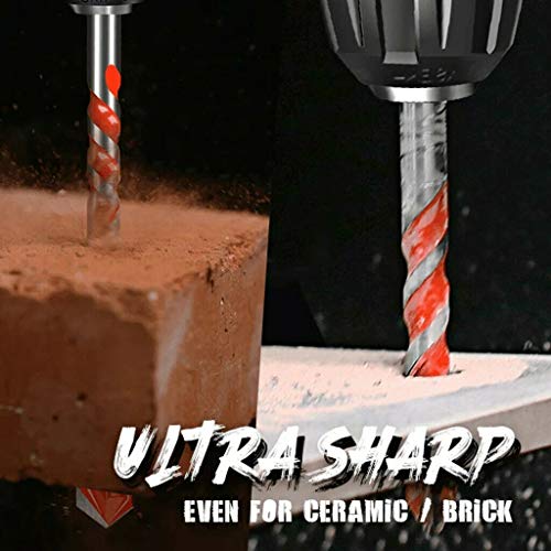 5Pcs Ultimate Triangle Drill Bits Set, Multifunctional Twist Drill Bit Tungsten Carbide Drill Bit Tip Punching Hole Working Tools for Tile,Concrete, Brick, Glass, Plastic, Wood and Ceramic