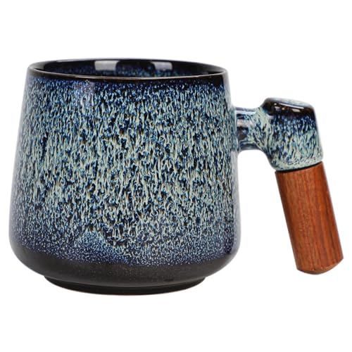 Fiegcit マグカップ コーヒーカップ 和風マグカップ 陶器 セラミック大容量 可愛い コップオシャレ 洗いやすい 焼き物 コップ 珈琲 紅茶 緑茶 食器 結婚祝い 生日礼物 引越し祝い 記念日 プレゼント 暖かいお茶 (A)