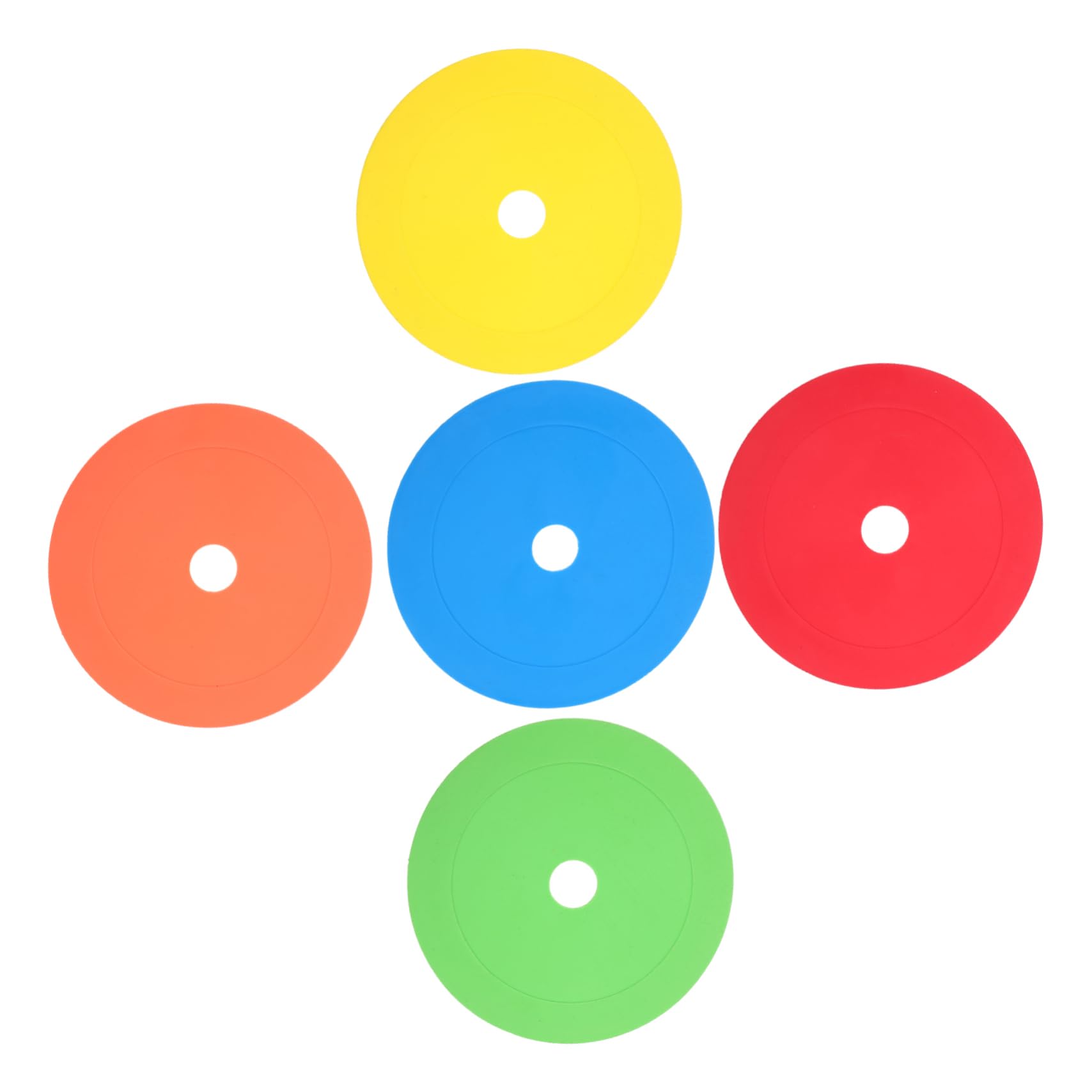 GOOHOCHY 5pcs Soccer Training Markers Brightly Colored Flat Discs for Football Drills Durable TPE Material Non Fading Lightweight Design for and Visual Acuity