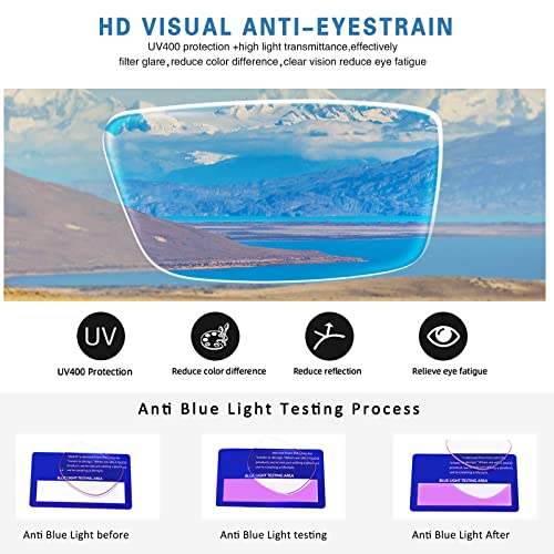 Image of Henotin 5-Pack Reading Glasses Blue Light Blocking Anti Eyestrain Computer Reading Glasses for Women and Men Readers (Mix Color-C1, 2.50, Diopters)