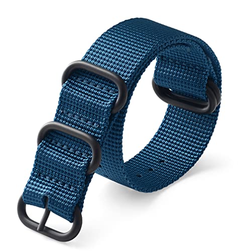 Hanyton Bandas de reloj – Correas de nailon balístico militar con hebilla pesada negra de gama alta y ancho (18 mm, 20 mm, 22 mm o 24 mm)