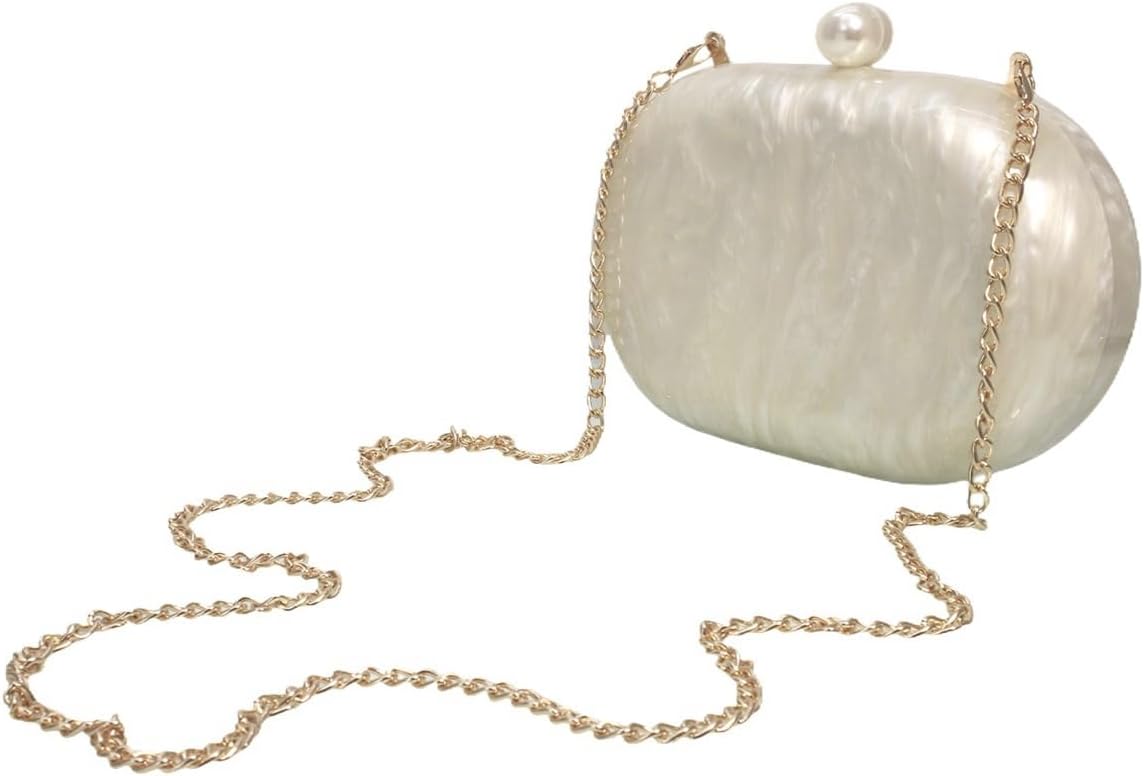 Women Puff Acrylic Clutch Purse Glitter Marble Acrylic Handbag Unique Evening Bag Chain Shoulder Bag for Party Prom - Image 3