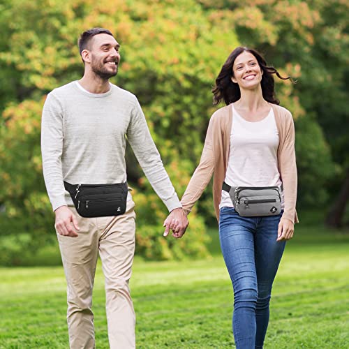IHIGOGOFA Bauchtasche Gürteltasche Hüfttasche mit Einem 60 cm Verlängerten Gürtel Unisex Modern Umhängetaschen Handytasche für Outdoor Reise Wandern Hundetraining Damen und Herren Schwarz