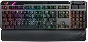 ASUS ROG Claymore II - Clavier mécanique gaming AZERTY, switches opto-mécaniques ROG RX, pavé numérique &amp; repose-poignet amovibles, modes filaire &amp; sans fil (2.4 GHz) et éclairage Aura Sync