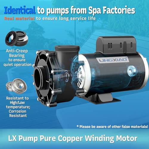 Image of SPA Pump, Single Speed SPA Hot Tub Pump - 56 Frame LX SPA Pump Motor 4HP, 220-240V, 2 inch Port (Model: 56WUA400-I)