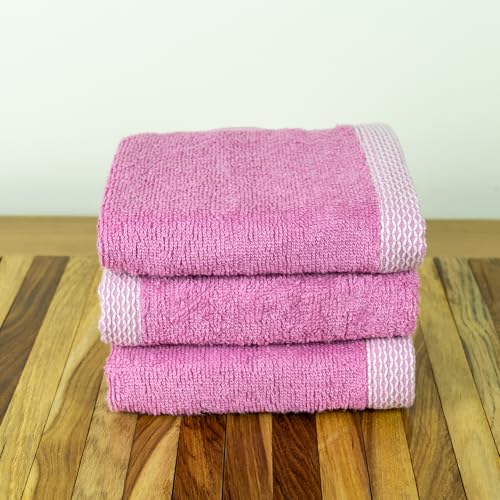 Image of RANGOLI 100% Bamboo Face Towel Set of 3, 500 GSM, Quick Dry Towels for Face, Gym, Travel, Ultra Soft Highly Absorbent, 30Cm X 30Cm, Purple
