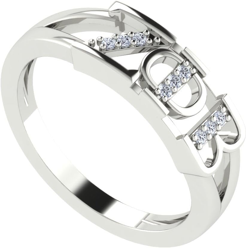 Zeta Phi Beta Letter Rings for Women,Sterling Silver Ring for Women with Cubic Zirconia(R001-White)