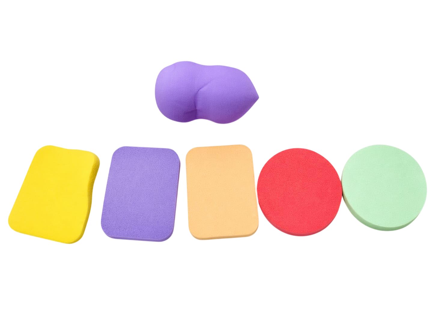 6-Piece Makeup Sponge Set with 3D Beauty Blender & Flat Applicator Pads – Latex-Free, Multi-Shape Cosmetic Sponges for Foundation, Concealer & Powder (Multicolor)-picture-20