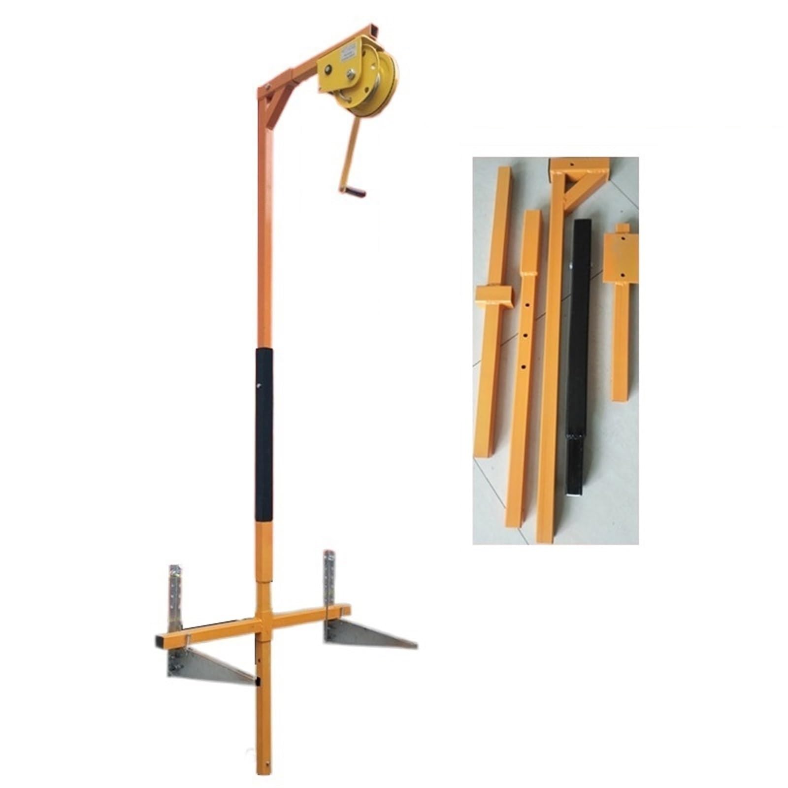 icVantA Lifting Tools for Air Conditioner Outdoor Unit Installation, Hanger Bracket Lifting Crane (Color : Folding Ordinary+25m Winch) (5hp Enhanced+30m Winch)