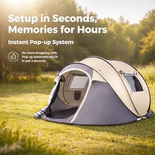 Carpa automática pop up para 4 personas color caqui miniatura 3