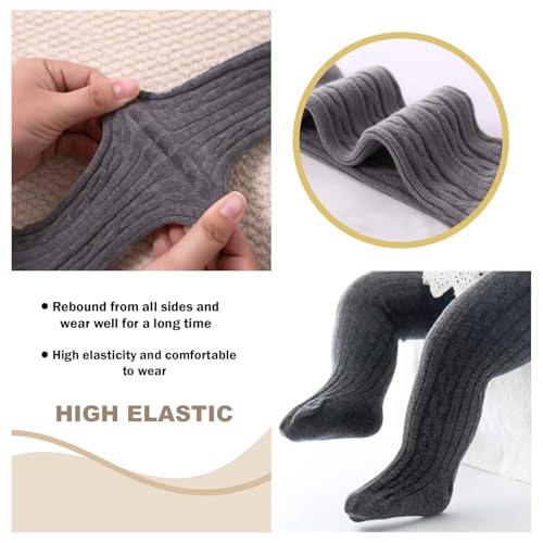 Image of SYGA Baby Tights For Girls Soft Cotton Infant Leggings Toddler Solid Knit Stockings Socks Newborn Warm Crochet Pants