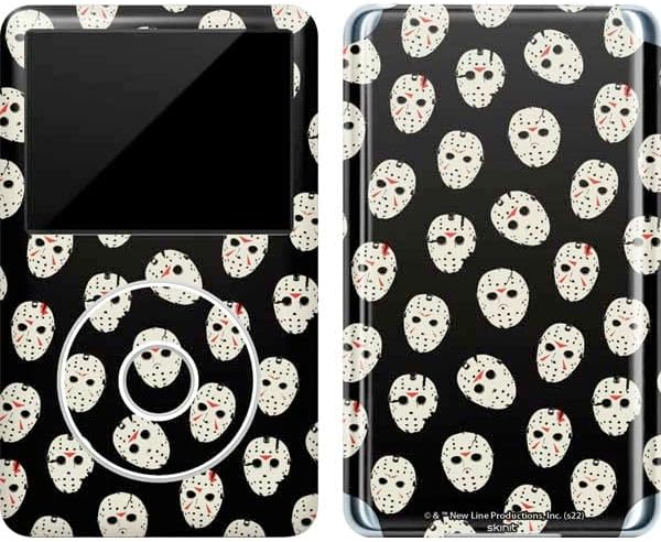 Skinit Calcomanía para reproductor de MP3 compatible con iPod Classic (6.ª generación) 80 GB – Diseño de patrón oficial de Warner Bros Jason Voorhees