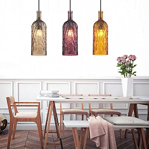 Lustre moderne bouteille de vin en verre marron YONG
