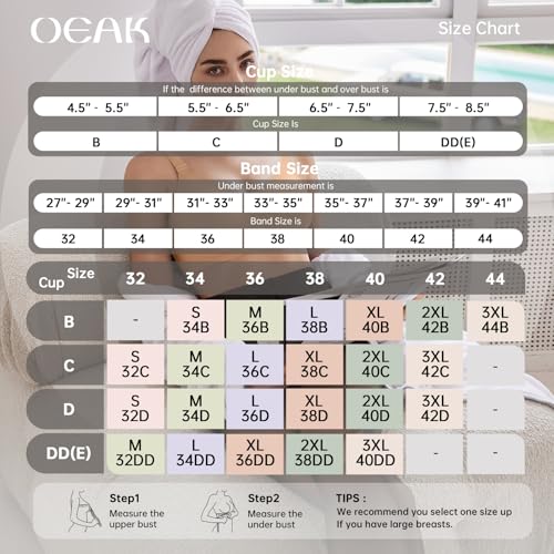 Image of OEAK Women Comfortable Jelly Bras No Underwire Seamless Full Coverage Bralette Buttery Soft Convertible Everyday Tshirt Bra