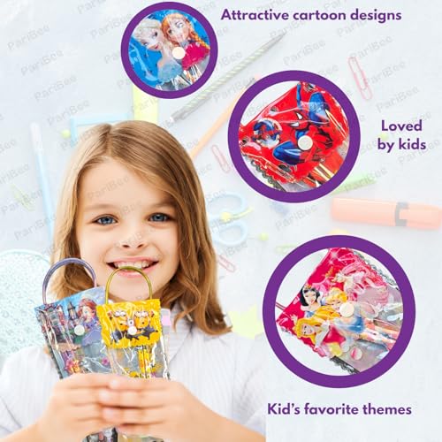 Image of 10 pcs Stationery Set for Return Gifts Party | Pencils Ruler Sharpener Eraser Fancy Box | Best Return Gifts in Bulk for Children | Return Gift Set for Age 3-4 4-6 6-12