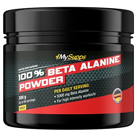 MySupps- 100% Beta Alanin Powder, 5000mg Beta Alanin + Vitamin B6 pro Portion Cover