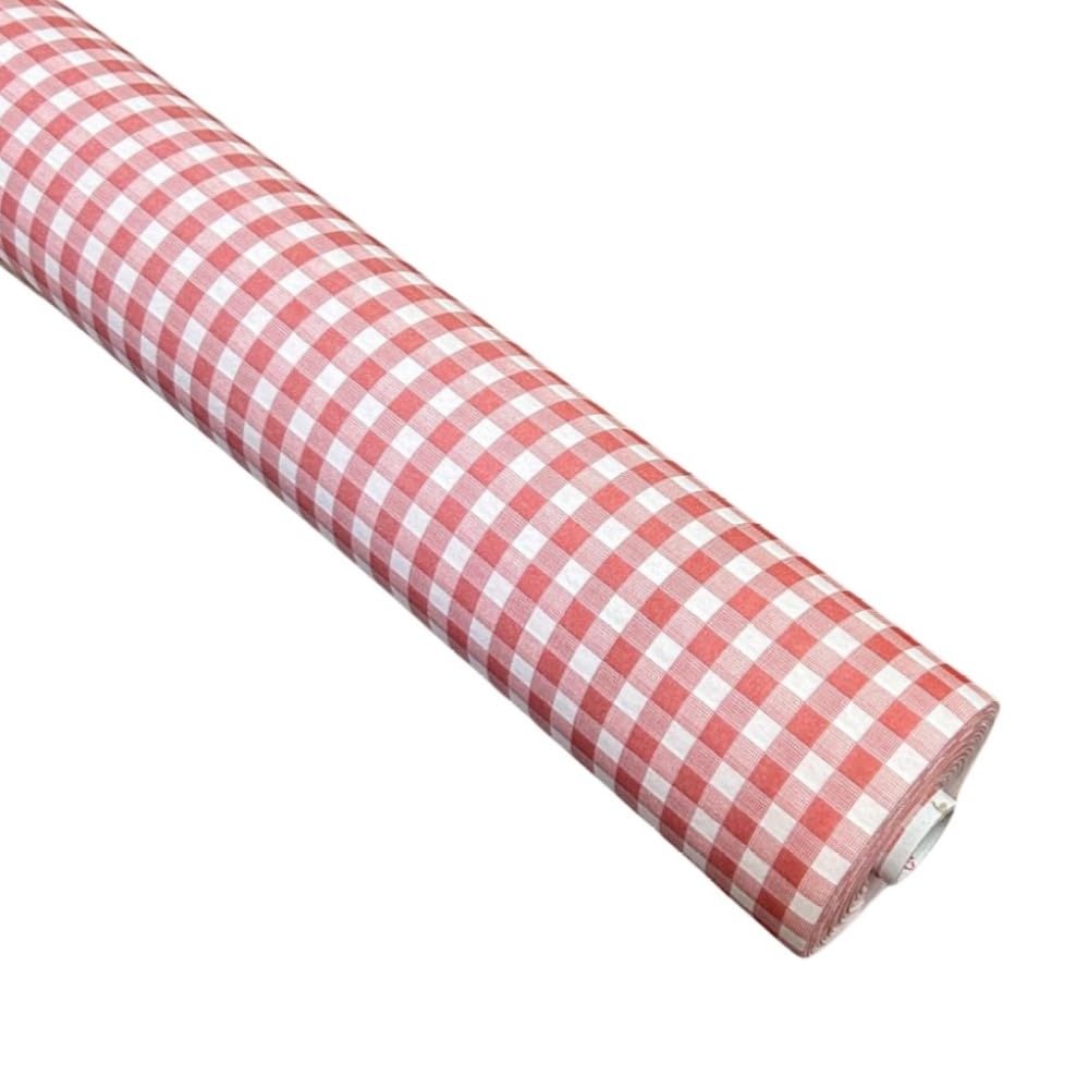Generico TOVAGLIA A ROTOLO IN AIRLAID CARTA A SECCO di alta qualità sembra tessuto 25 METRI X 120 CM - VARI COLORI - made in italy (Bistrot Quadretto rosso)