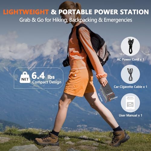 Image of ALLWEI Portable Power Station 300W, 256Wh Solar Generator with 110V Pure Sine Wave AC Outlet,6 Output Ports,Backup LiFePO4 Battery Generator for Camping Outdoor Emergency Home (Solar Panel Optional)
