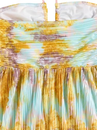 Image of SOLY HUX Women's Tie Dye Cami Dress Halter Backless Sleeveless A Line Short Summer Dresses Sundress