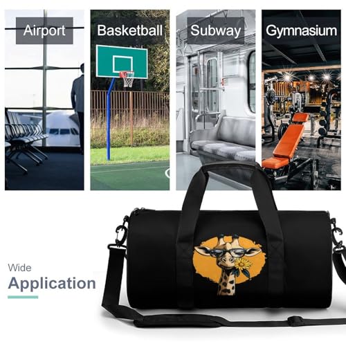Giraffe Printed Sports Gym Bag Travel Duffel Workout Bag with Adjustable Strap2