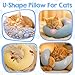 Nodaaiie 4 Pcs Ultra Soft Fluffy Pet Calming Pillow U Shaped Donut Cat & Dog Bed with Cute Embroidery, Anxiety Relief & Joint Support, Machine Washable