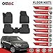 OMAC Floor Mats Fits Land Rover Discovery Sport 2015-2022 Black | Front & 2nd Row Seat 3D Liner Set | All Weather Costum Fit Heavy Duty | Car SUV Automotive Accessories