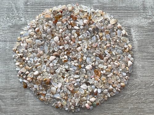 Image of GAF TREASURES 2 oz Lot Natural Cherry Blossom Semi Tumbled Gemstone Chips, Crushed Mini Crystals, Undrilled Crystal Chips (Cherry Blossom)
