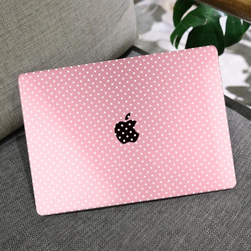 Image of MEEgoodo for M5 /M4 /M3 /M2 MacBook Air 15 inch Case 2026 2025 2024 2023, Case Fit Model (A3448 /A3241 /A3114 /A2941) for MacBook Air 15.3 inch, Cherry Blossom Pink&Polka Dots