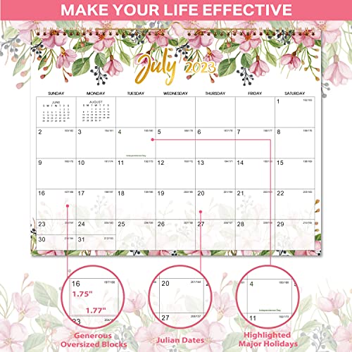 Wall Calendar 2023-2024 - Calendar 2023-2024, Jul 2023 - Dec 2024, 11.6'' X 14.8'', 18 Months Wall Calendar With Julian Date, Holidays Reminder, Golden Binding, Thick Paper, Large Writing Blocks #TOP2
